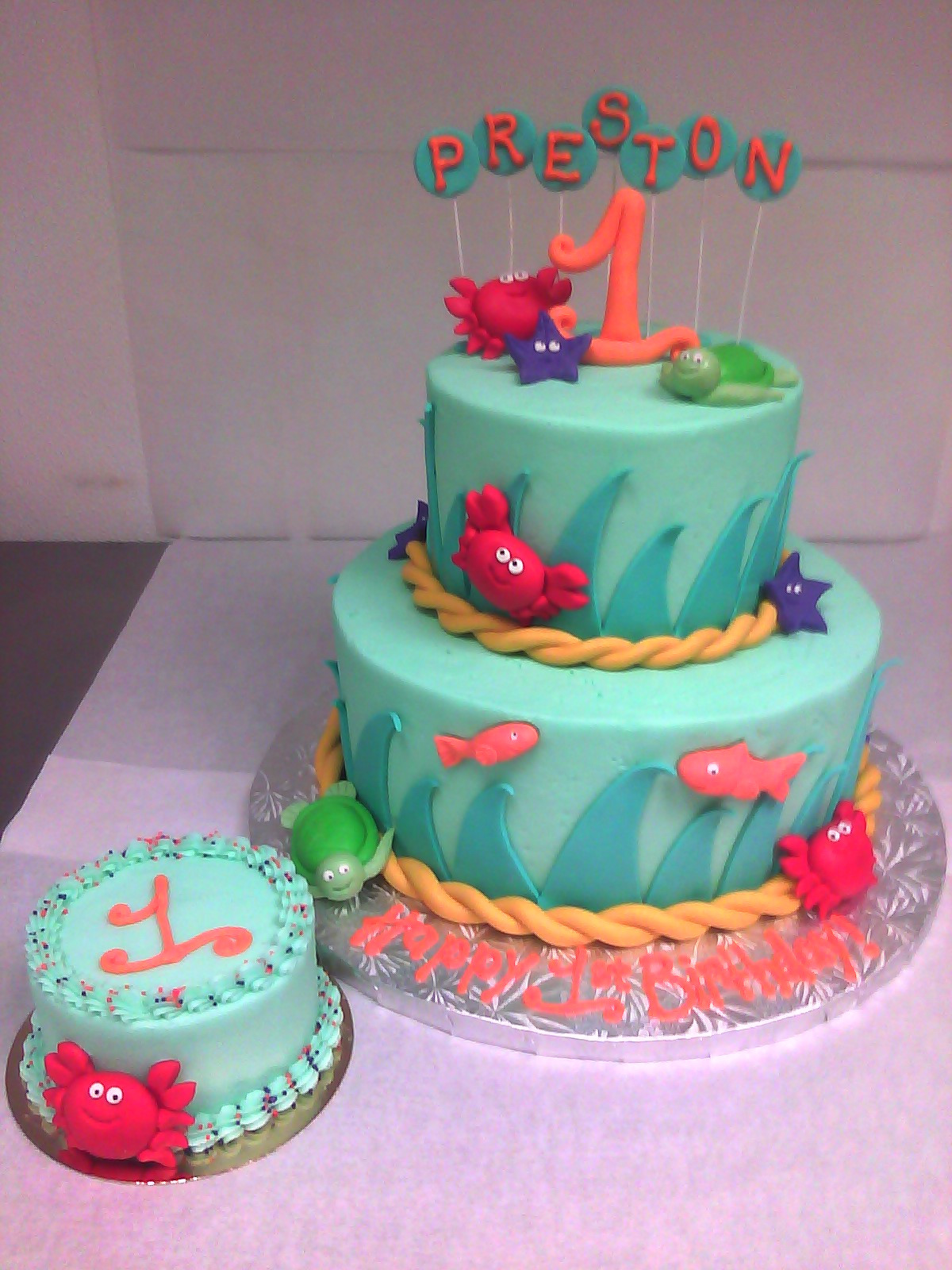 Best ideas about Ocean Birthday Cake
. Save or Pin “Under the Sea” 1st Birthday Cake Now.