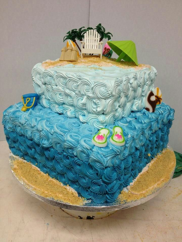Best ideas about Ocean Birthday Cake
. Save or Pin Beach cake I like the frosting for the ocean on this Now.