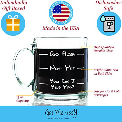 Best ideas about Office Gift Ideas For Him
. Save or Pin Go Away Funny Glass Coffee Mug 13 oz Unique Christmas Now.