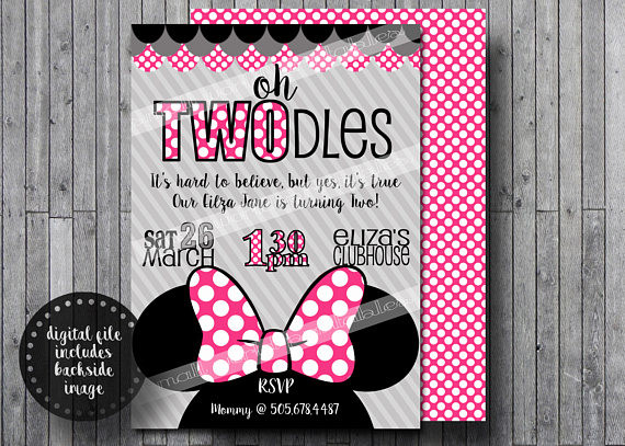 Best ideas about Oh Twodles Birthday Invitations
. Save or Pin Oh Twodles Invitations FREE Thank you Cards Toodles Minnie Now.