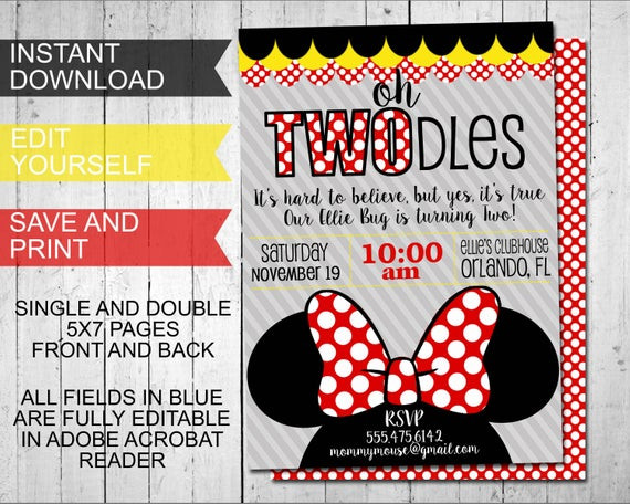 Best ideas about Oh Twodles Birthday Invitations
. Save or Pin Oh Twodles Invitations Minnie Mouse Inspired Birthday Now.