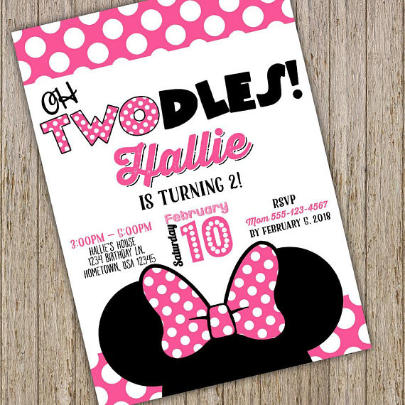 Best ideas about Oh Twodles Birthday Invitations
. Save or Pin Minnie Mouse Invite 2nd Birthday Minnie invitations Now.