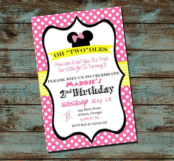 Best ideas about Oh Twodles Birthday Invitations
. Save or Pin Oh Toodles Minnie Mouse 2nd Birthday Party Invitation Pink Now.