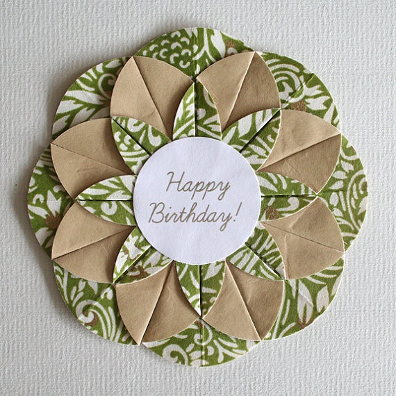 Best ideas about Origami Birthday Card
. Save or Pin Green Swirls Origami Happy Birthday Card cards Now.