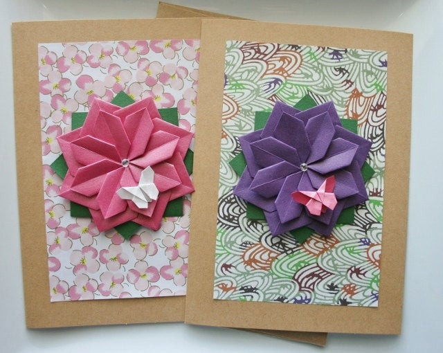 Best ideas about Origami Birthday Card
. Save or Pin Handmade Spring Card Set of 2 Cards Mother s Day Now.