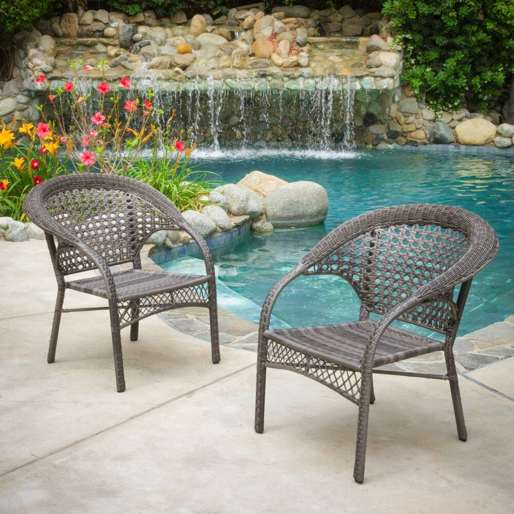 Best ideas about Outdoor Patio Chairs
. Save or Pin Set of 2 Outdoor Patio Furniture Grey All Weather Wicker Now.
