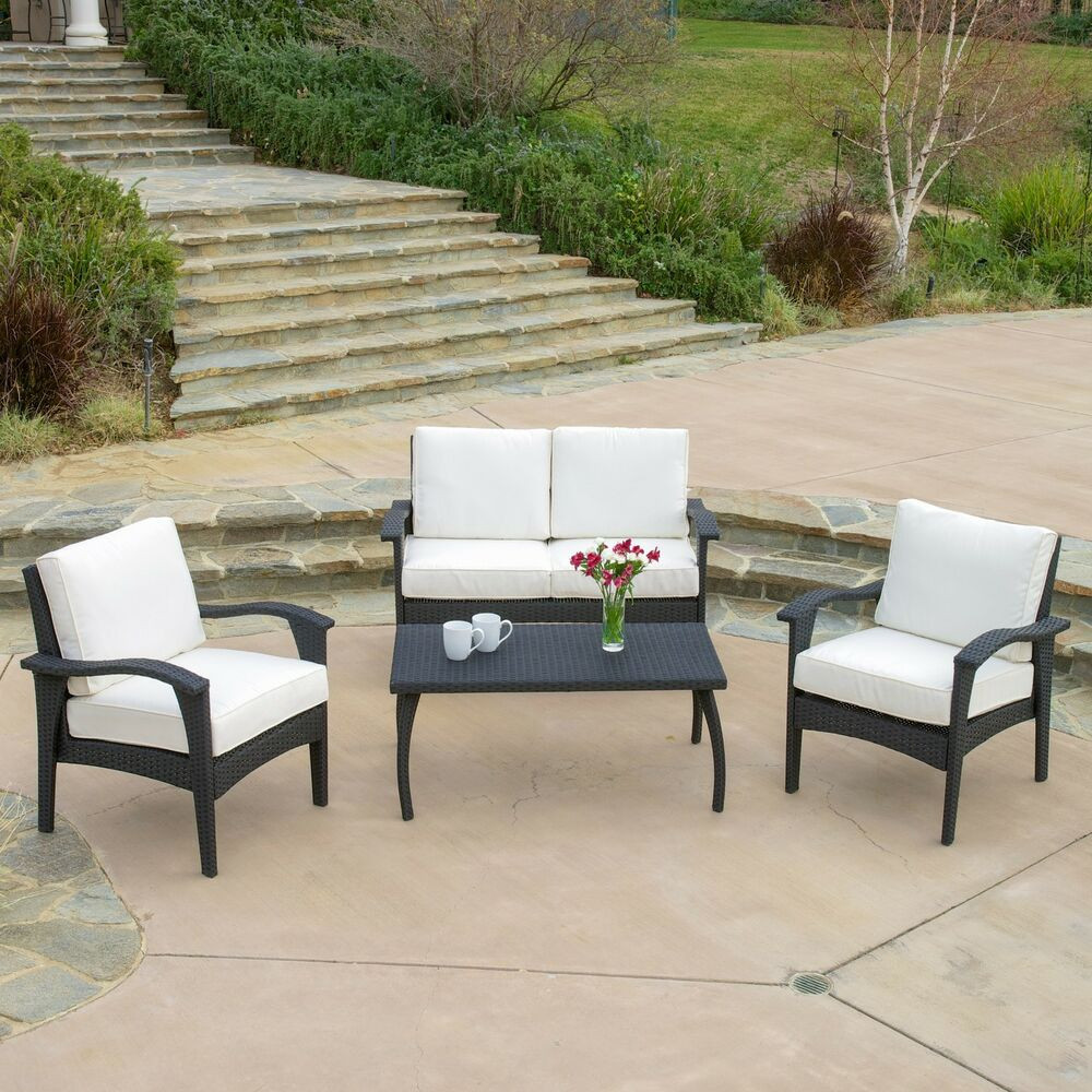 Best ideas about Outdoor Patio Chairs
. Save or Pin Outdoor Patio Furniture PE Wicker Luxury 4pcs Sofa Seating Now.