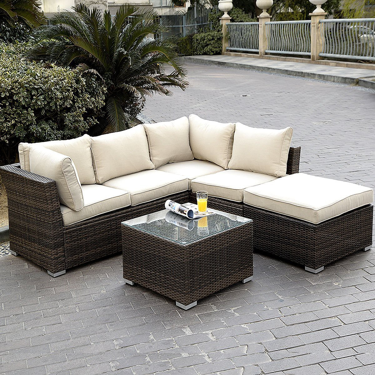 Best ideas about Outdoor Sectional Sofa
. Save or Pin Giantex 4pc Wicker Rattan Outdoor Sectional Sofa Set Now.