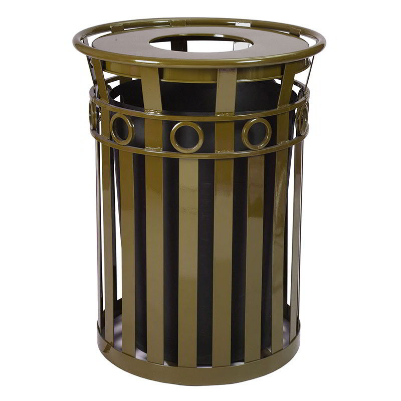 Best ideas about Outdoor Trash Cans
. Save or Pin Witt M3600 R FT BN 40 Gallon Outdoor Flat Bar Trash Can w Now.