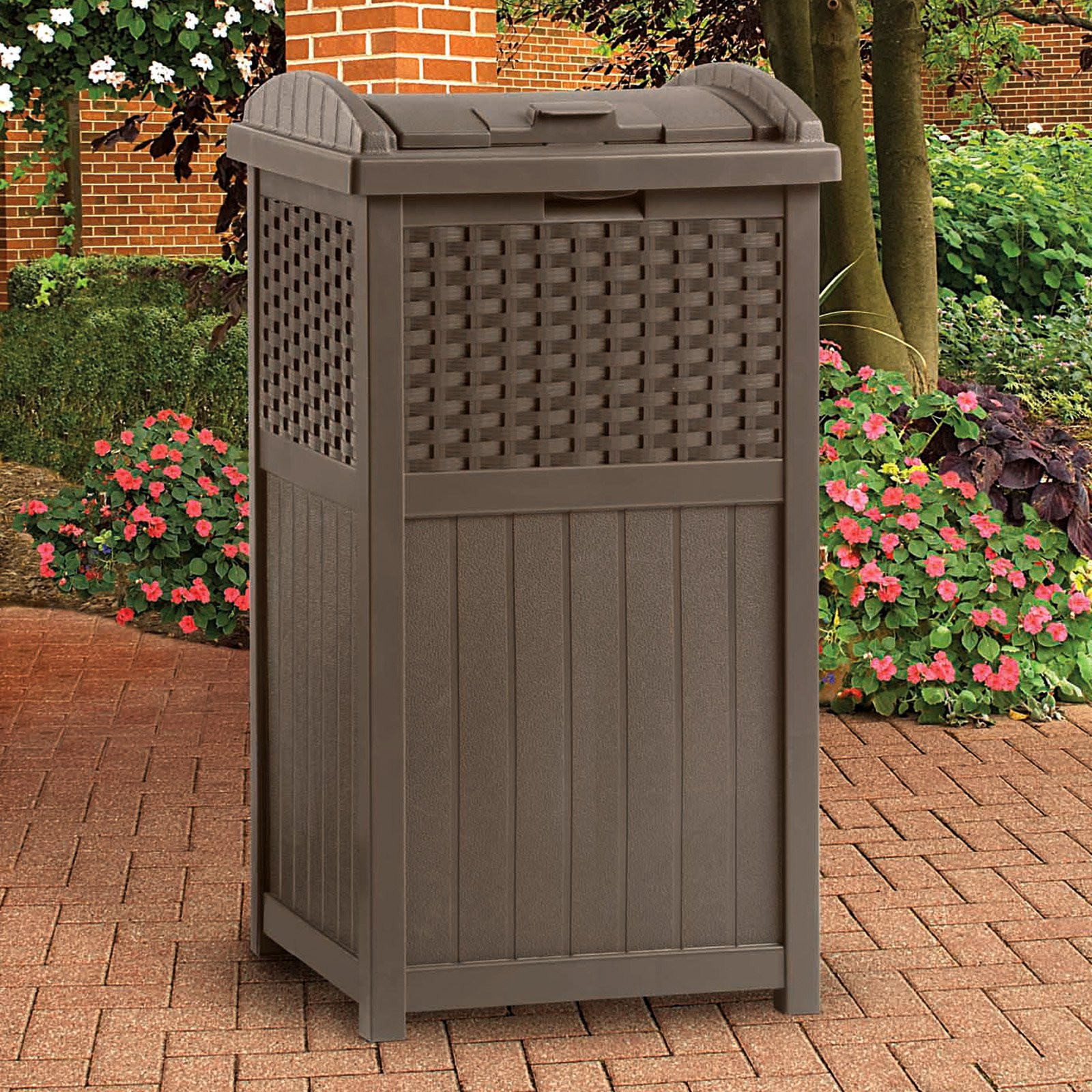 Best ideas about Outdoor Trash Cans
. Save or Pin Suncast Resin Trash Receptacle Mocha Brown Outdoor Now.