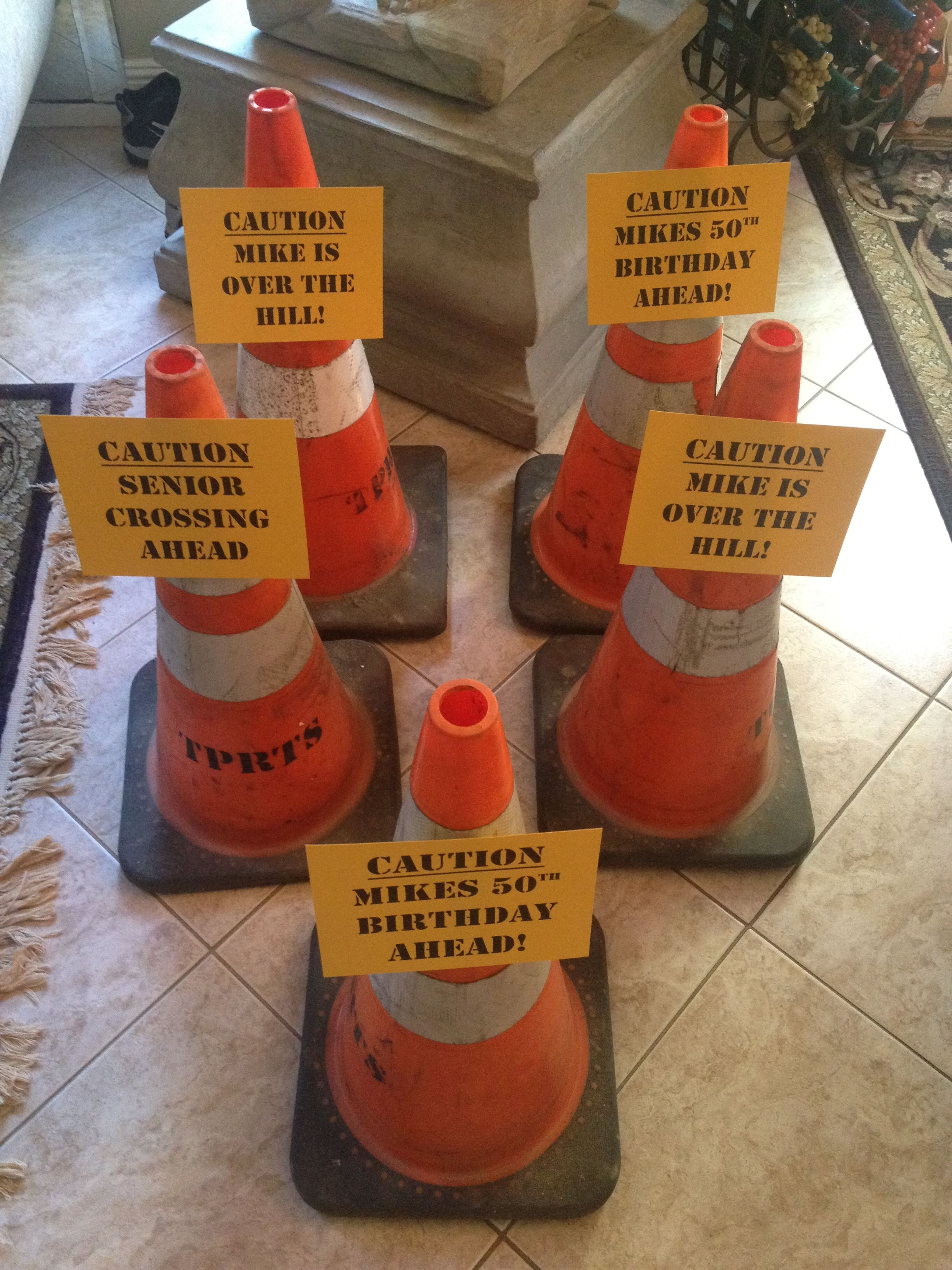 Best ideas about Over The Hill Birthday Decorations
. Save or Pin I was able to borrow these construction cones from my dad Now.