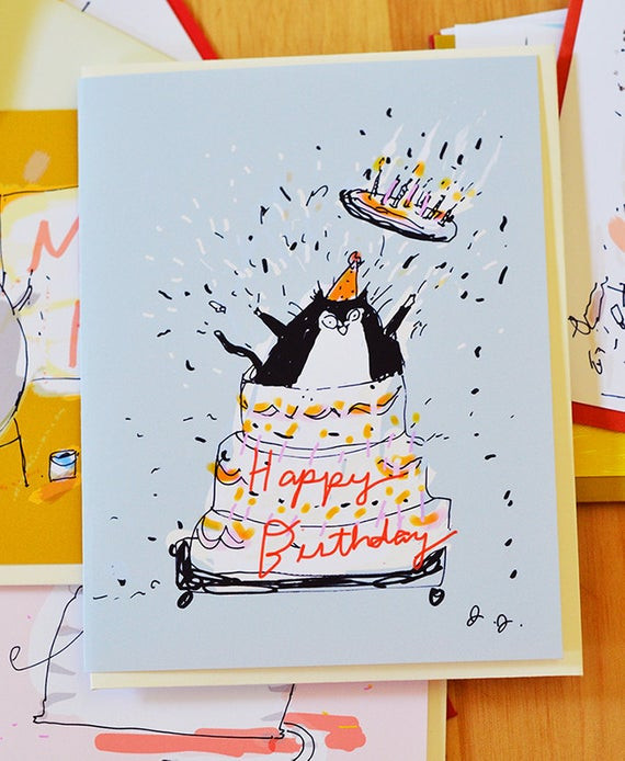 Best ideas about Oversize Birthday Card
. Save or Pin Giant Cake Funny Birthday Card Cat Now.