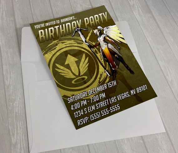 Best ideas about Overwatch Birthday Card
. Save or Pin Overwatch Mercy Birthday Invitation Now.