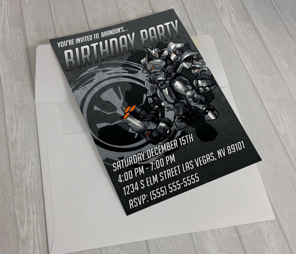 Best ideas about Overwatch Birthday Card
. Save or Pin Overwatch Reinhardt Birthday Invitation Now.