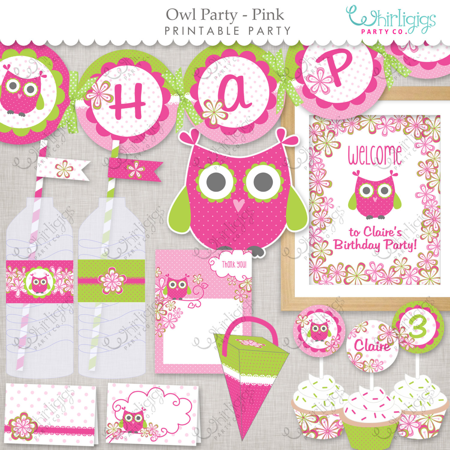Best ideas about Owl Birthday Party Decorations
. Save or Pin Owl Party Pink Printable Party Supplies by whirligigspartyco Now.