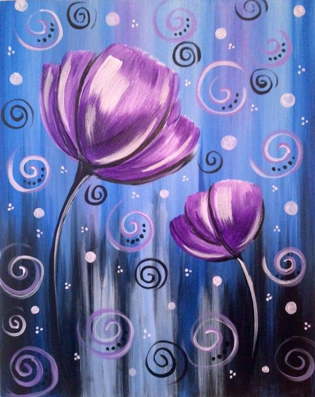 Best ideas about Paint Night Ideas Easy
. Save or Pin Purple Tulips painting Now.
