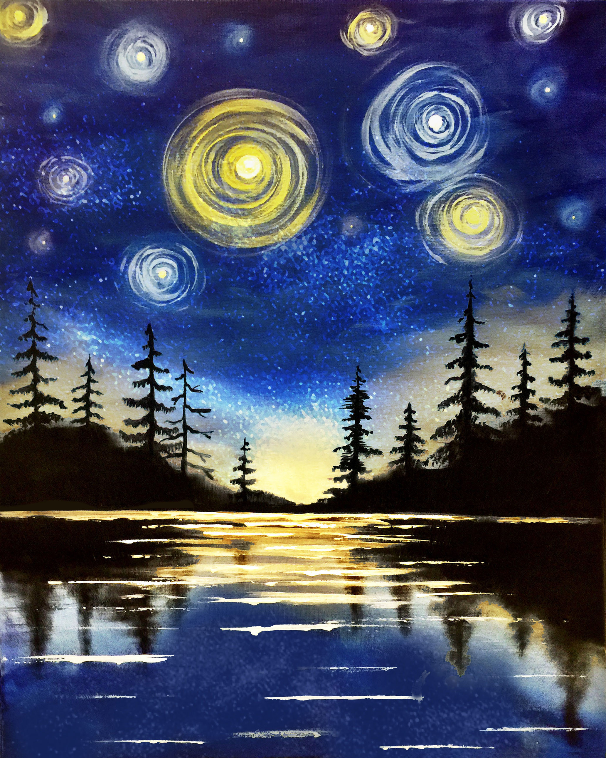 Best ideas about Paint Night Ideas Easy
. Save or Pin Easy Night Sky Moon Stars Now.