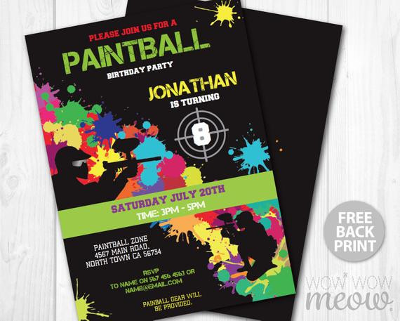 Best ideas about Paintball Birthday Invitations
. Save or Pin Paintball Invitations Birthday Party Invites Paint Ball Girls Now.