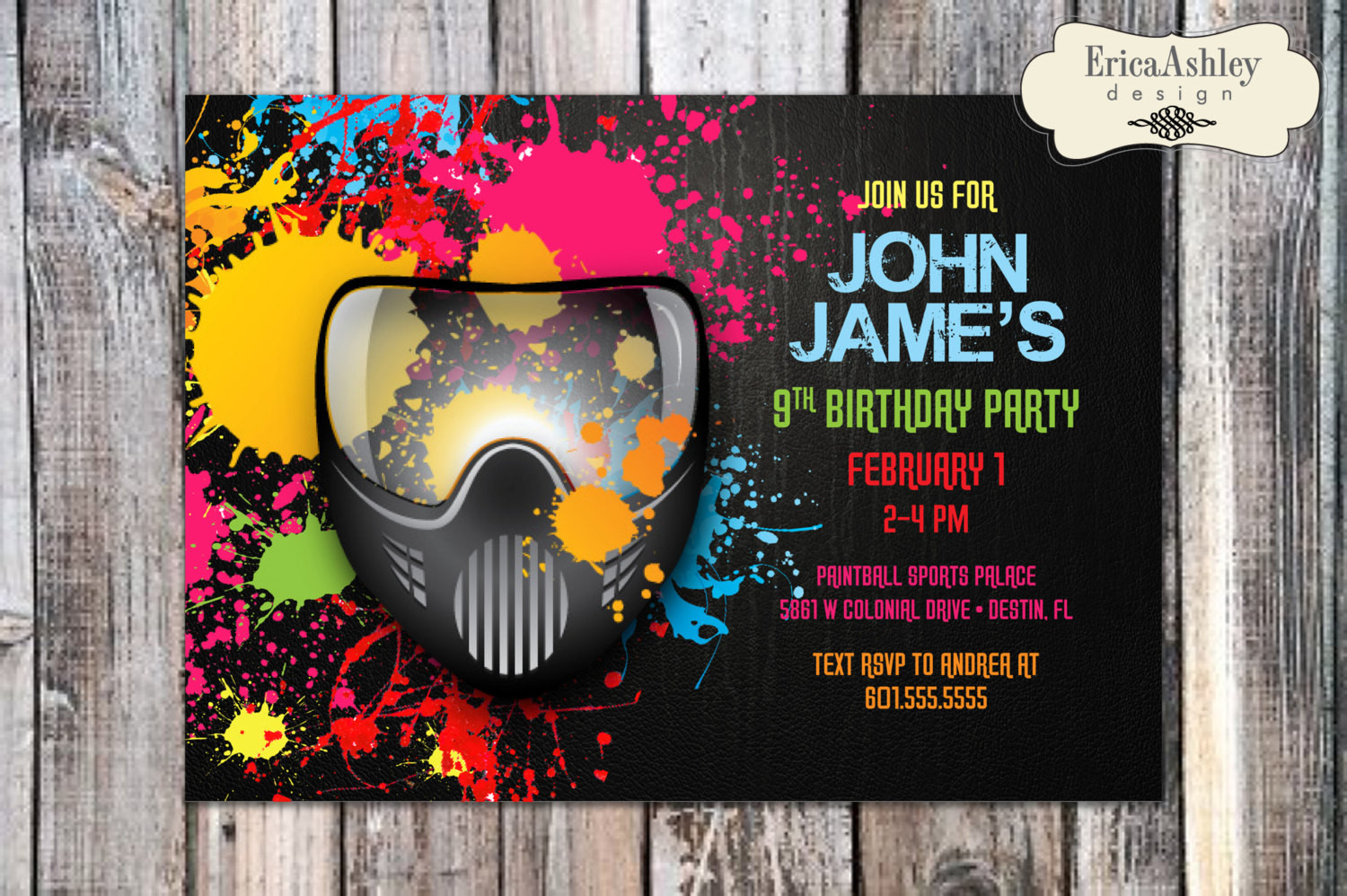 Best ideas about Paintball Birthday Invitations
. Save or Pin Paintball Birthday Party Invitation 5 X 7 Professionally Now.
