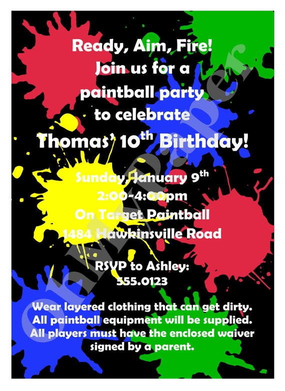 Best ideas about Paintball Birthday Invitations
. Save or Pin Paintball Party Invitations Now.