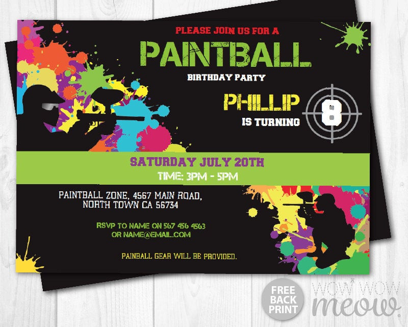 Best ideas about Paintball Birthday Invitations
. Save or Pin Paintball Invitations Birthday Party Invites Paint by Now.