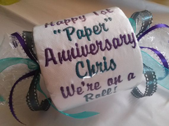 Best ideas about Paper Anniversary Gift Ideas
. Save or Pin Happy 1st Paper Anniversary Embroidered Toilet by Now.
