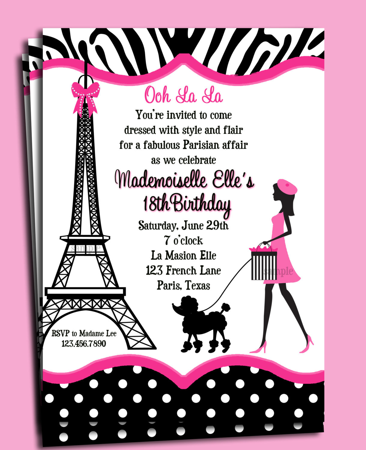 Best ideas about Paris Themed Birthday Invitations
. Save or Pin Paris Invitation Printable or Printed with FREE SHIPPING Now.