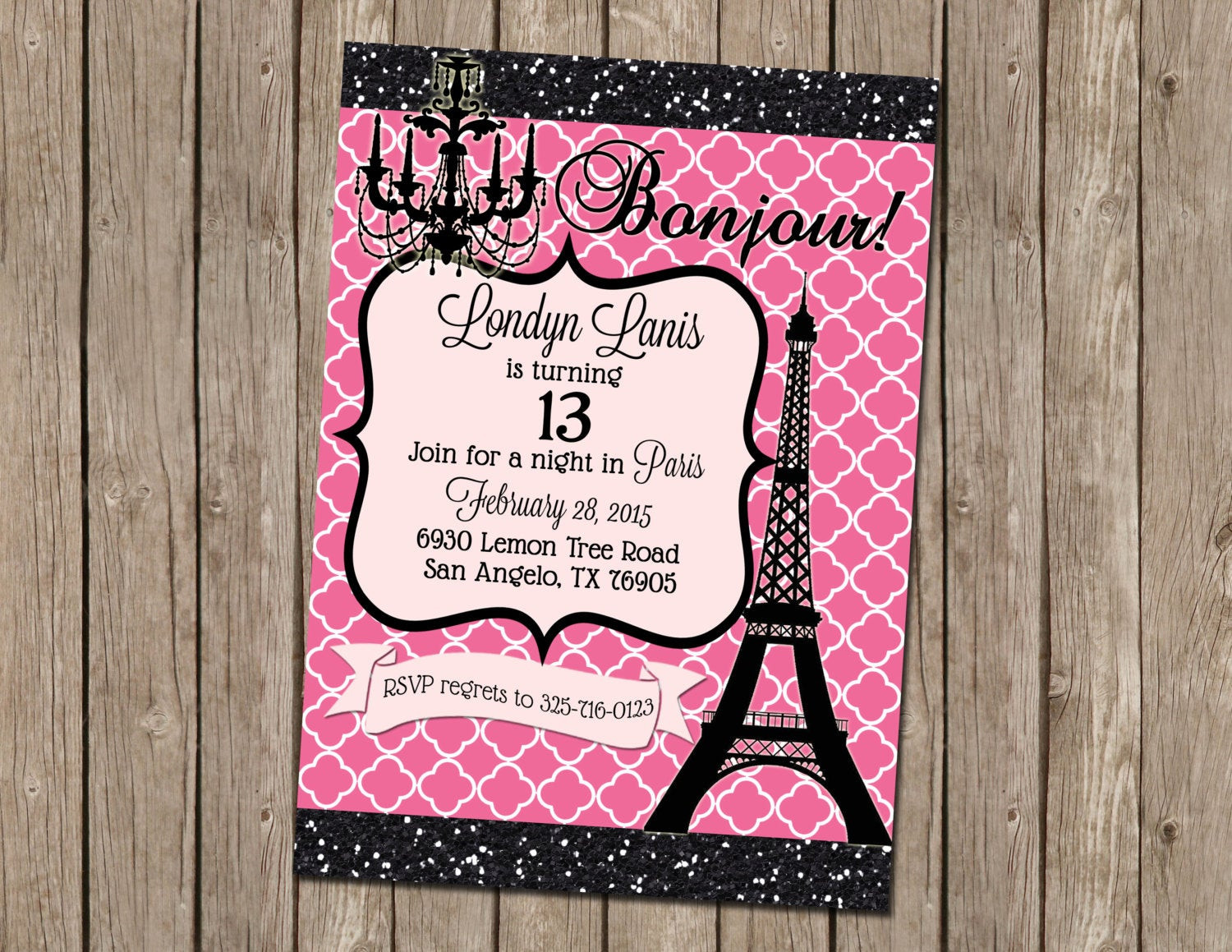 Best ideas about Paris Themed Birthday Invitations
. Save or Pin Teen Paris Themed Party Invitation Pink by Now.