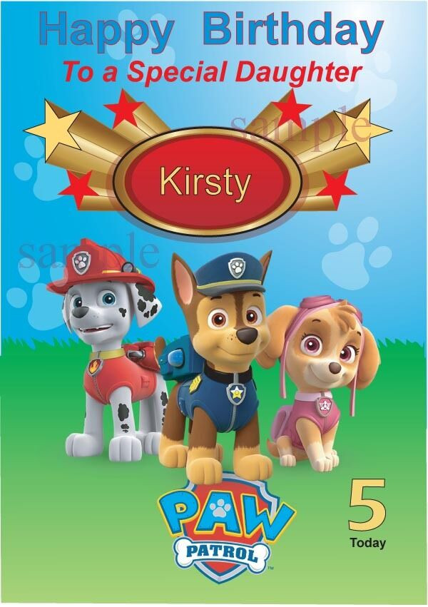 Best ideas about Paw Patrol Birthday Card
. Save or Pin Personalised Paw Patrol Birthday Card Son Daughter Now.