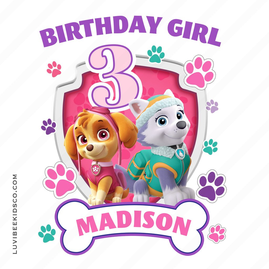 Best ideas about Paw Patrol Birthday Decorations Girl
. Save or Pin Paw Patrol Iron Transfer Girl s Paw Prints Skye Now.