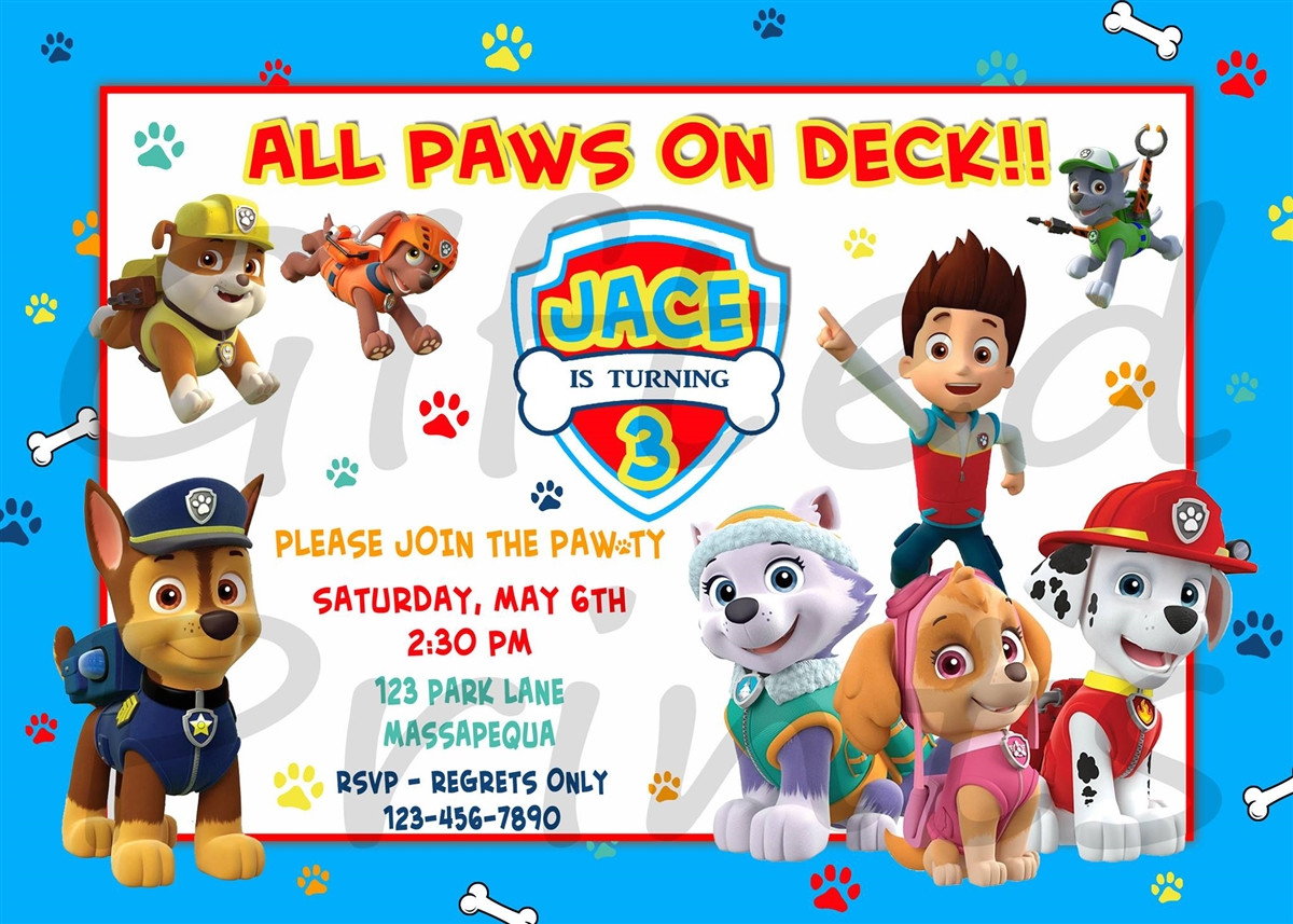 Best ideas about Paw Patrol Birthday Invitations With Photo
. Save or Pin Birthday Invitation Paw Patrol Theme Now.