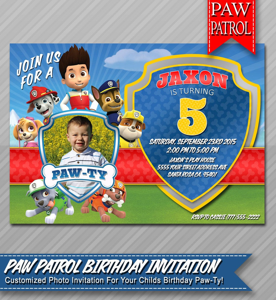 Best ideas about Paw Patrol Birthday Invitations With Photo
. Save or Pin Paw Patrol Invitation Paw Patrol Birthday by ePartyPrintables Now.