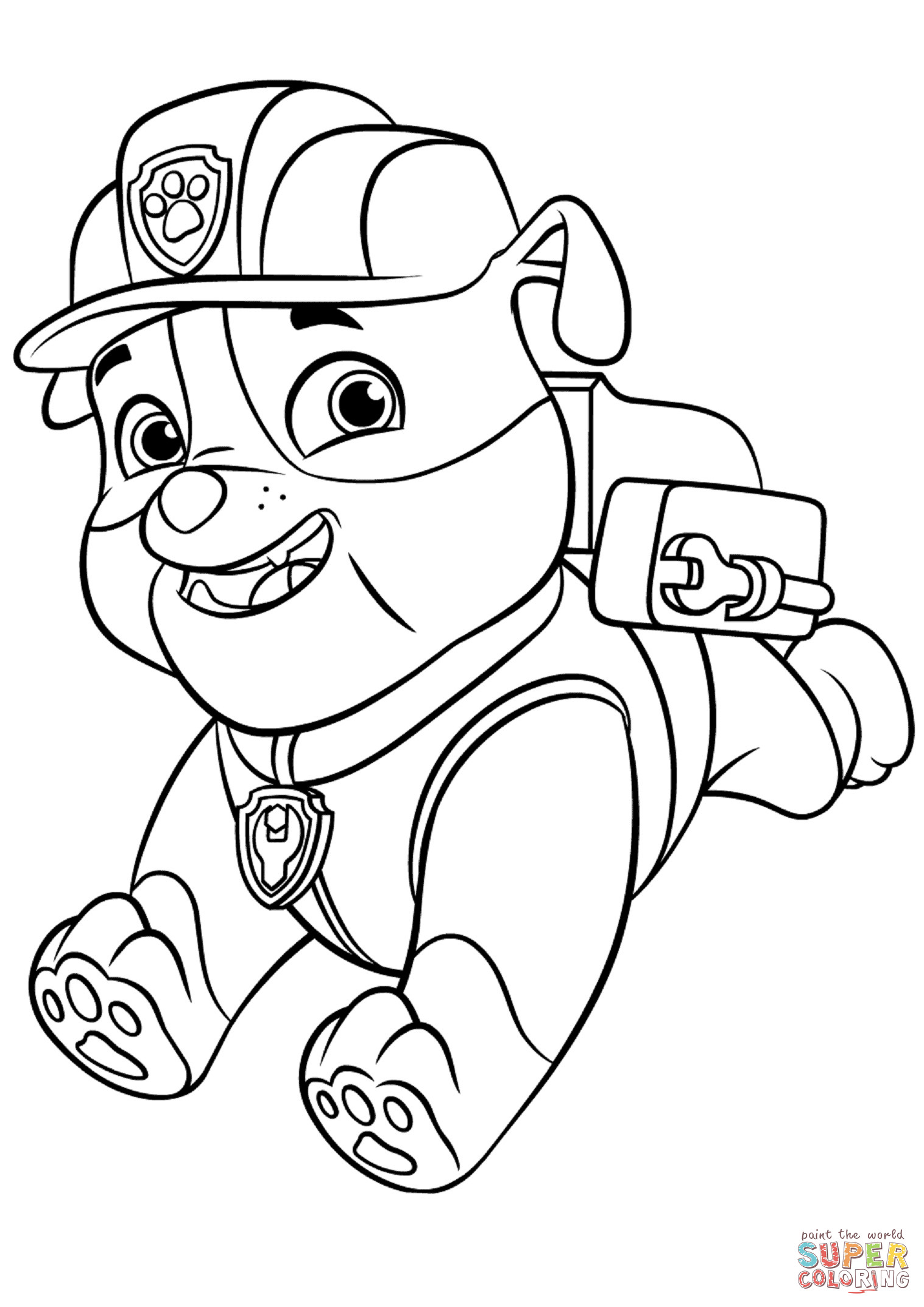 Best ideas about Paw Patrol Free Coloring Sheets
. Save or Pin Paw Patrol Rubble with Backpack coloring page Now.