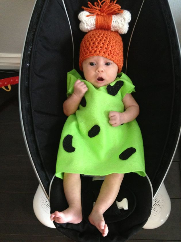 Best ideas about Pebbles DIY Costume
. Save or Pin Pebbles Flintstone infant Halloween costume Bethany Now.