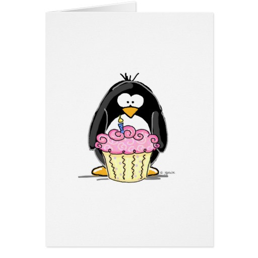 Best ideas about Penguin Birthday Card
. Save or Pin Birthday Penguin with Cupcake Greeting Card Now.