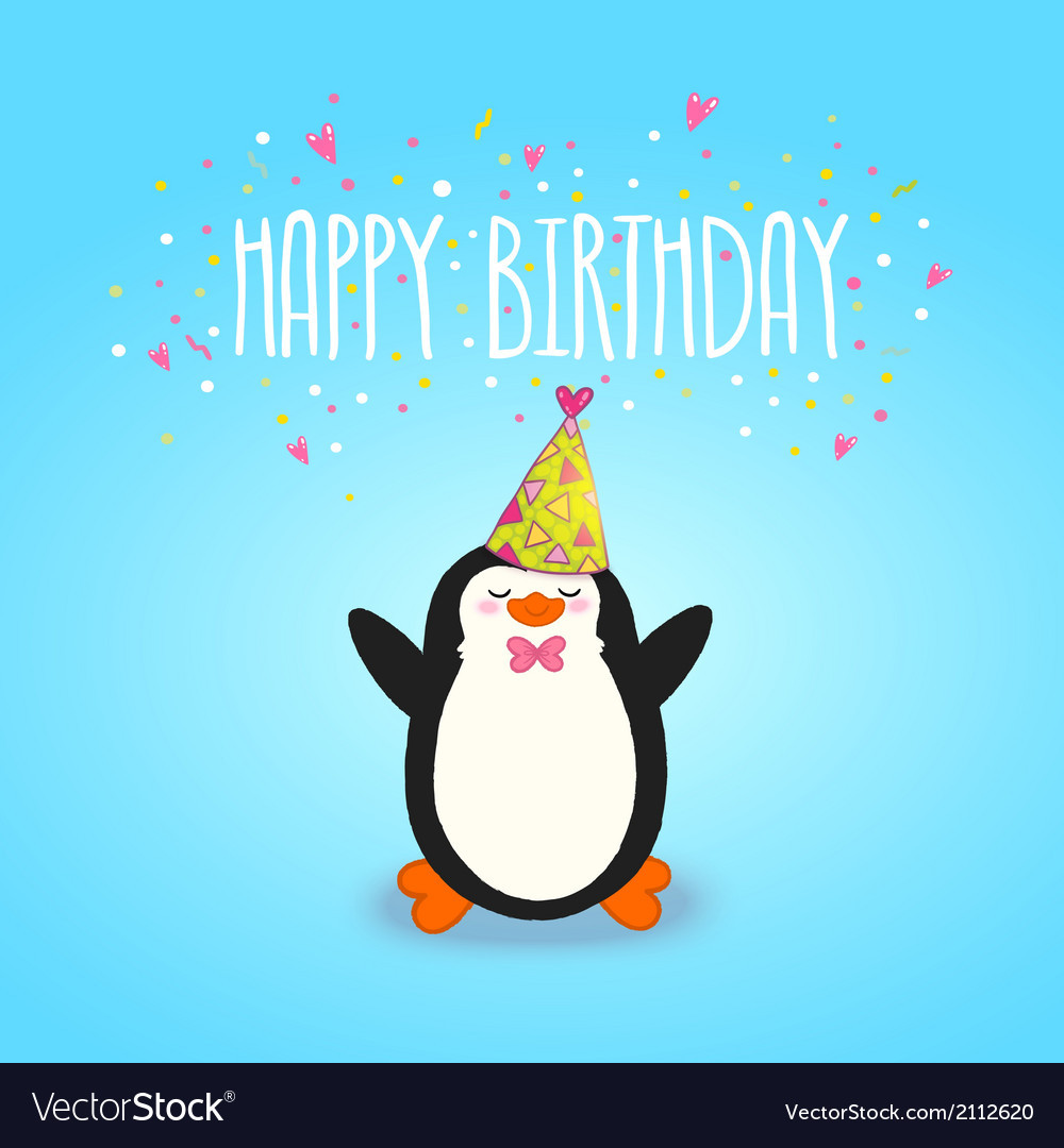 Best ideas about Penguin Birthday Card
. Save or Pin Happy Birthday card background with cute penguin Vector Image Now.