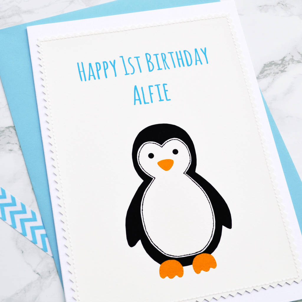 Best ideas about Penguin Birthday Card
. Save or Pin penguin handmade boys 1st birthday card by jenny arnott Now.