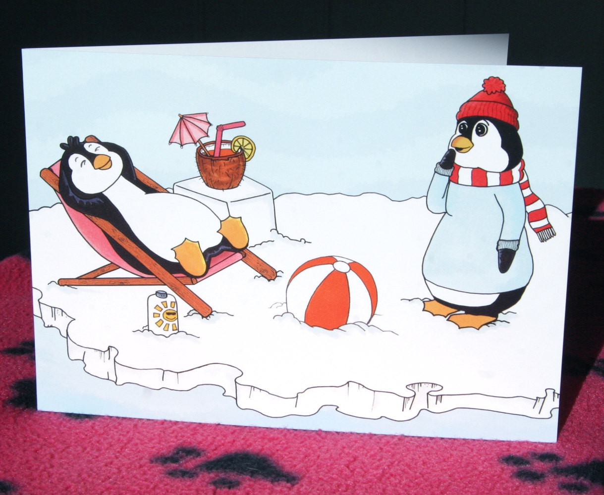 Best ideas about Penguin Birthday Card
. Save or Pin Penguin card penguin birthday card funny penguin A5 animal Now.