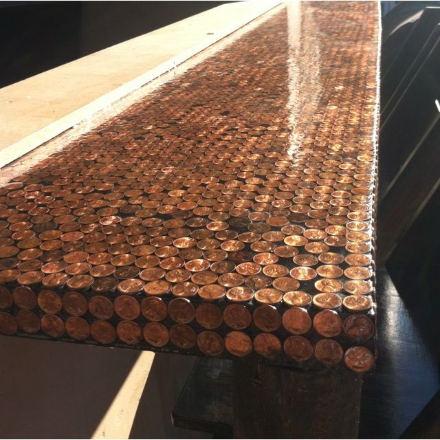 Best ideas about Penny Table DIY
. Save or Pin DIY Penny Bar Table but use beer bottle caps Now.