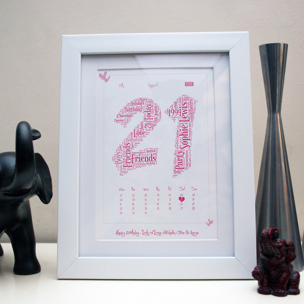 Best ideas about Personalised 1st Birthday Gifts
. Save or Pin PERSONALISED 1st 18th 21st 30th 40th 50th WORD ART PRINT Now.