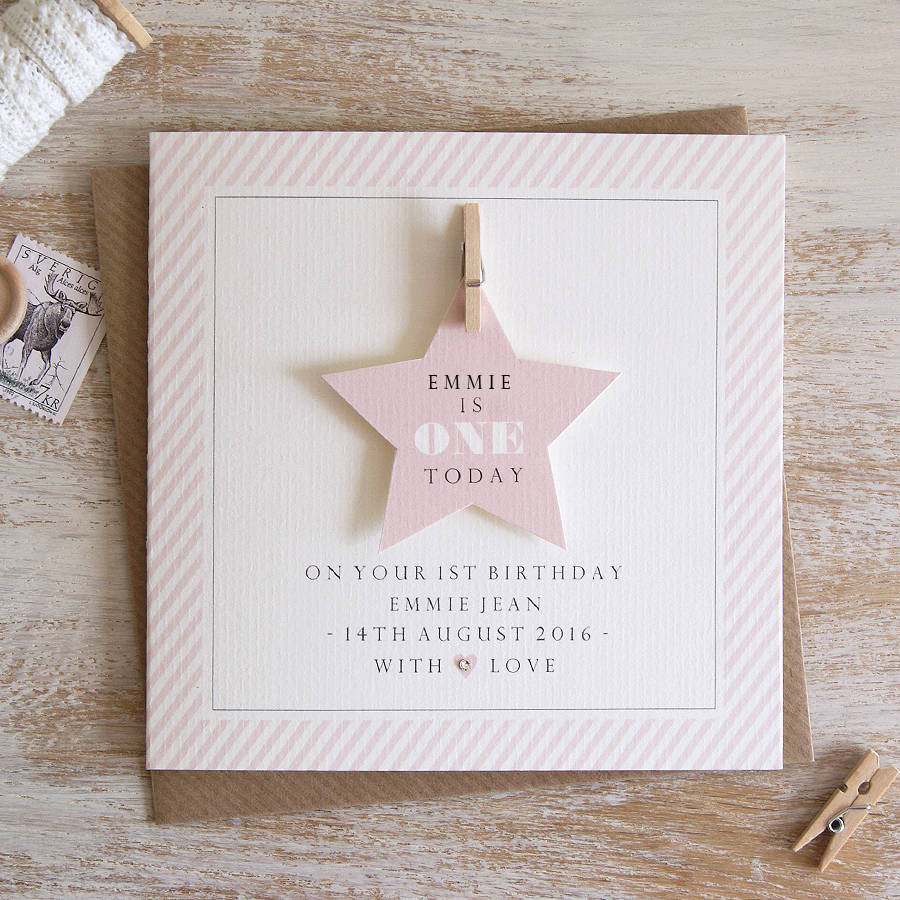 Best ideas about Personalised Birthday Card
. Save or Pin personalised star first birthday card by button box cards Now.