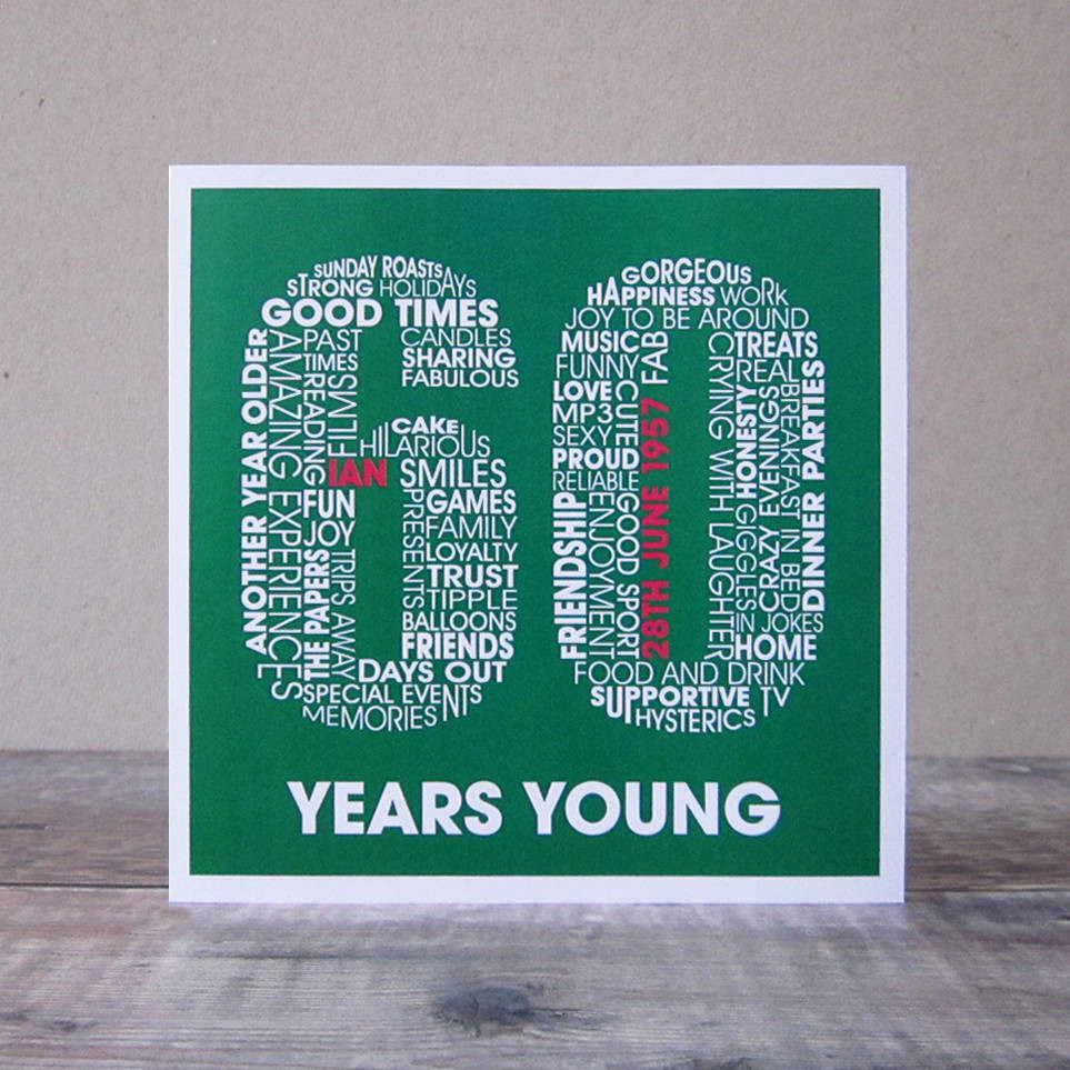 Best ideas about Personalised Birthday Card
. Save or Pin personalised 60th birthday card by mrs l cards Now.