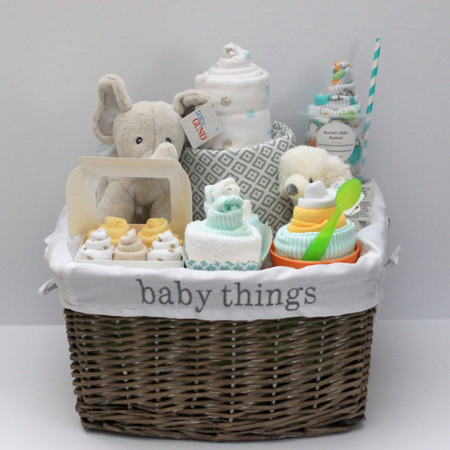 Best ideas about Personalized Baby Shower Gift Ideas
. Save or Pin Gender Neutral Baby Gift Basket Baby Shower Gift Unique Baby Now.