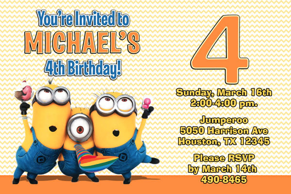 Best ideas about Personalized Minion Birthday Invitations
. Save or Pin Despicable Me Invitations Minion Birthday Party Now.
