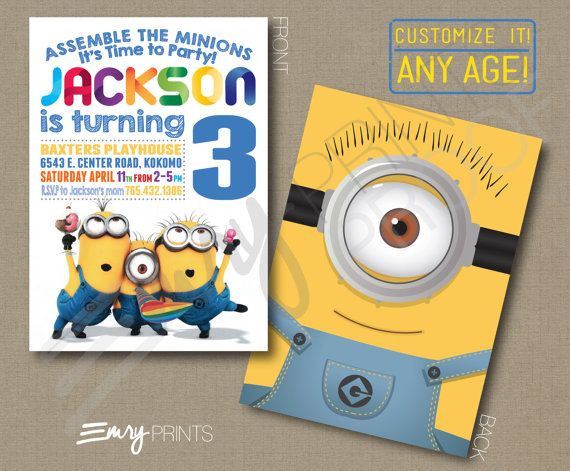 Best ideas about Personalized Minion Birthday Invitations
. Save or Pin Minions Birthday Invitation Digital Printable Custom Now.