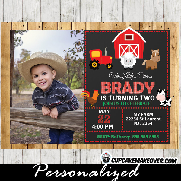 Best ideas about Photo Birthday Invitations
. Save or Pin Farm Birthday Invitation Barn Wood Personalized Now.