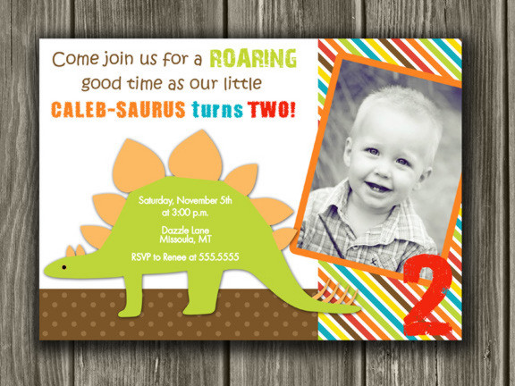 Best ideas about Photo Birthday Invitations
. Save or Pin Dinosaur Printable Birthday Invitation Thank You Card Now.