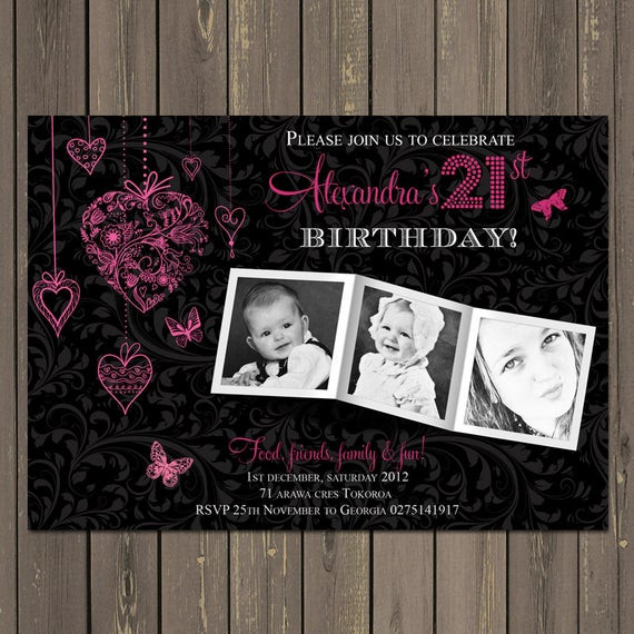 Best ideas about Photo Birthday Invitations
. Save or Pin 21st Birthday Party Invitation Adult Birthday Invite Now.