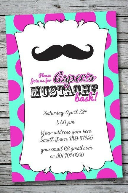 Best ideas about Photo Birthday Invitations
. Save or Pin MUSTACHE Printable Birthday Party Invitation File Now.