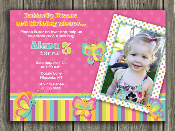 Best ideas about Photo Birthday Invitations
. Save or Pin Printable Butterfly Birthday Invitation Girl First Now.